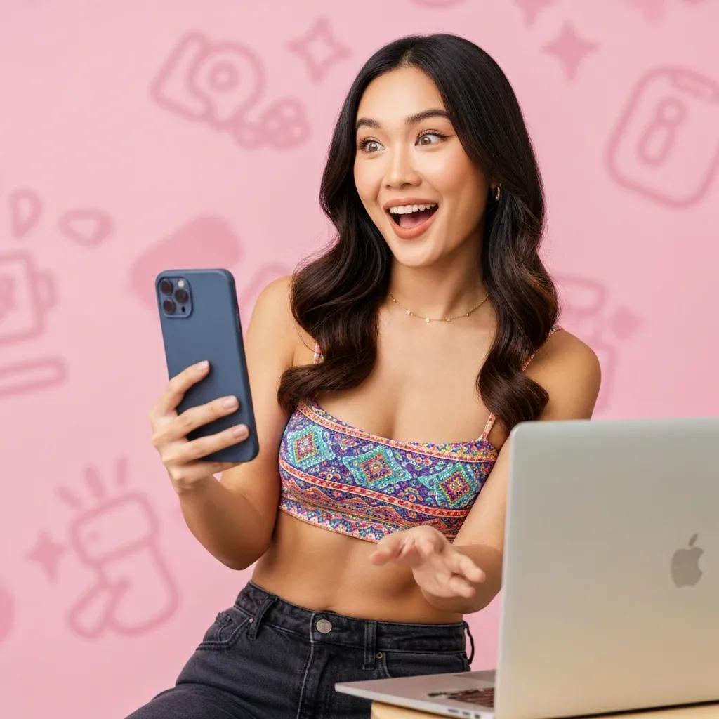 Social media influencer engaging with audience during a live video session, highlighting influencer marketing impact