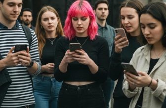 Diverse group of people engaging with Twitter on smartphones, representing authentic social media interaction